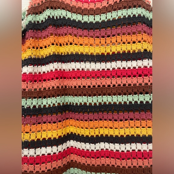 NEW MARINE LAYER CROCHET KNIT TANK SOFT COTTON BLEND RAINBOW DRESS MEDIUM M NWT - Picture 5 of 9